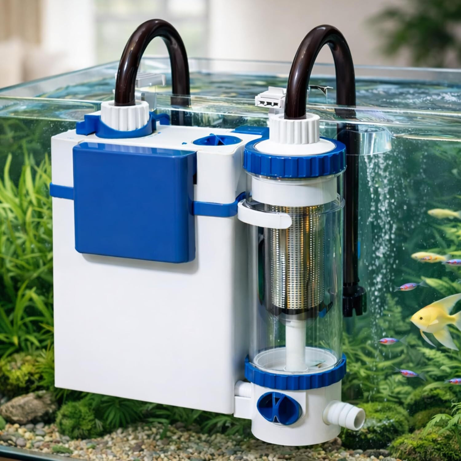 Image of FinyPetz YBF-500F Hang On Back Aquarium Filter with Skimmer, 6W 500L /H Silent HOB Canister Aquarium Filter