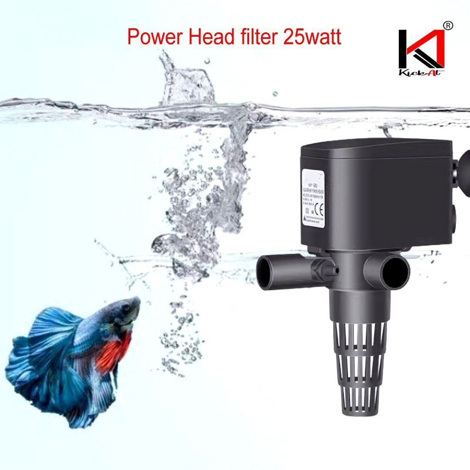 Image of kickAt Aquarium Submersible Pump Power Head (25watt ) Power Aquarium Filter (Mechanical Filtration for Salt Water and Fresh Water)