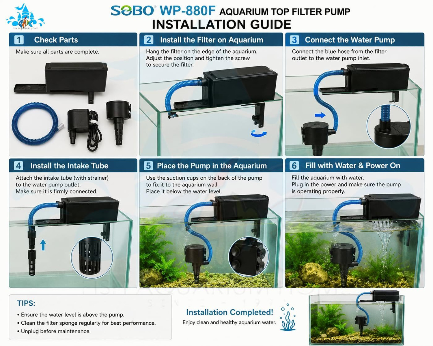 Image of SOBO WP-880F Top Filter Power Aquarium Filter