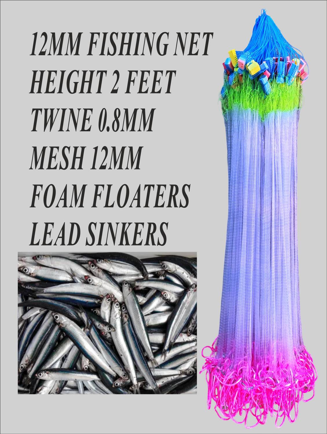 Barsha Fishing Nets 12mm fishing net lead sinker Fishing Net