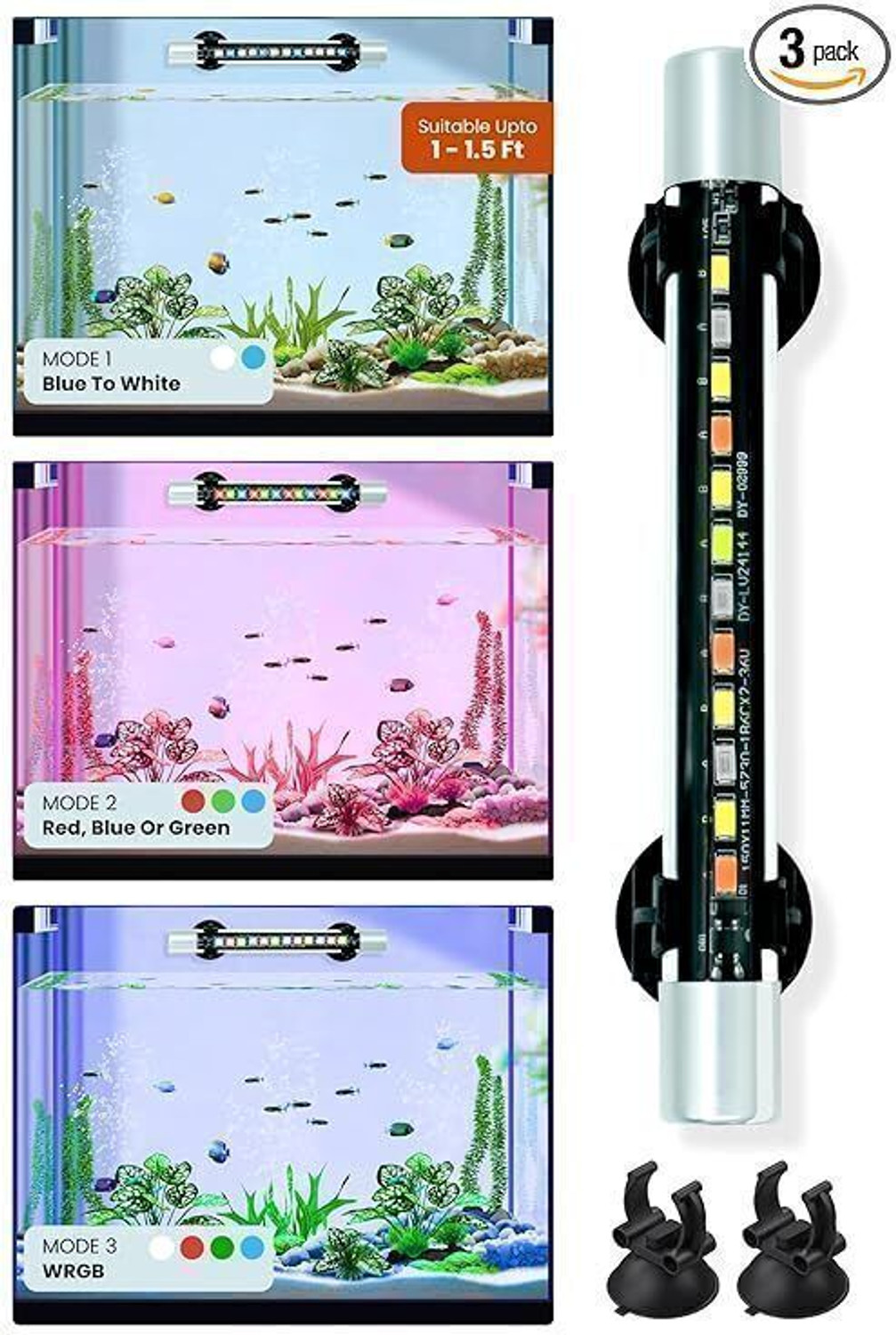 Image of Buraq White, Blue, Red, Green LED Aquarium Light