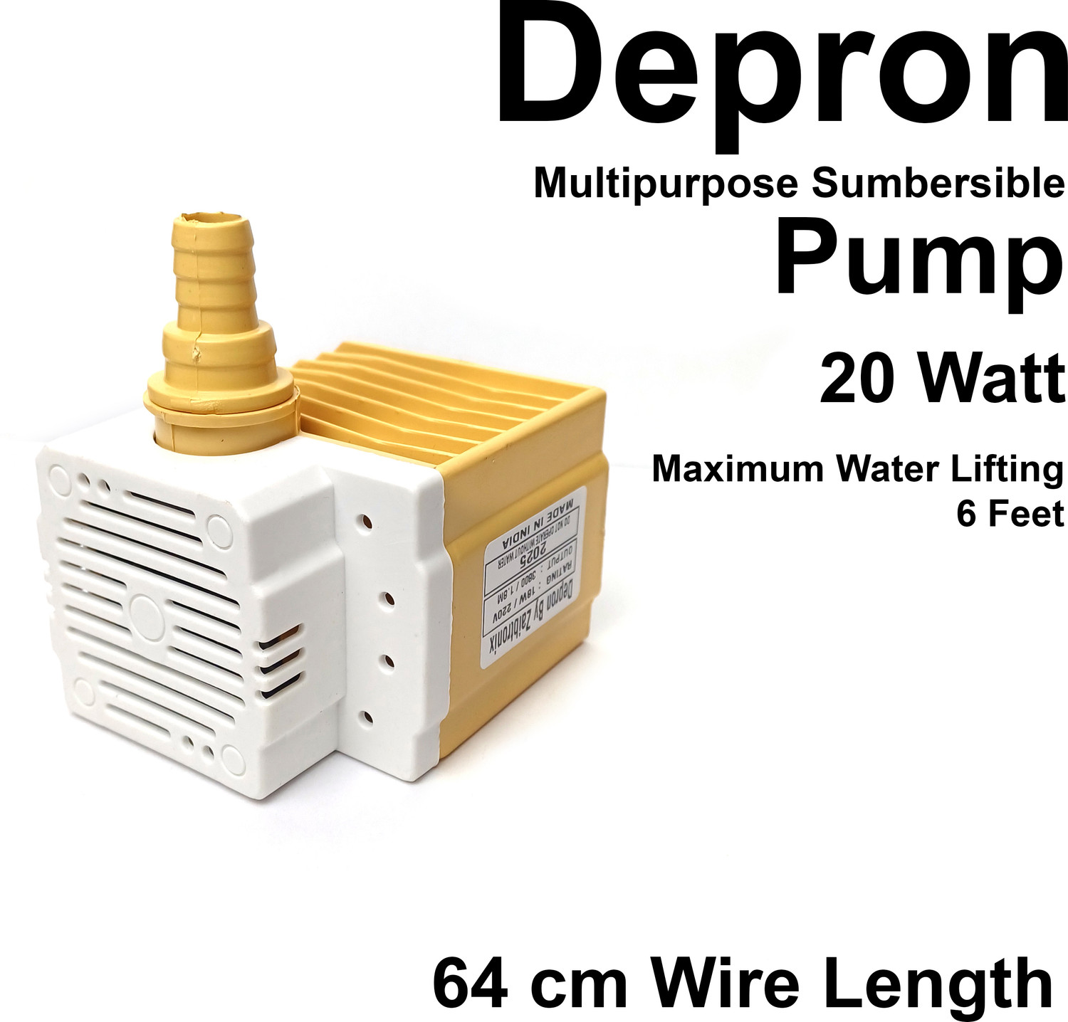 Image of Depron By Zaibtronix 20w Multipurpose Submersible Water Pump