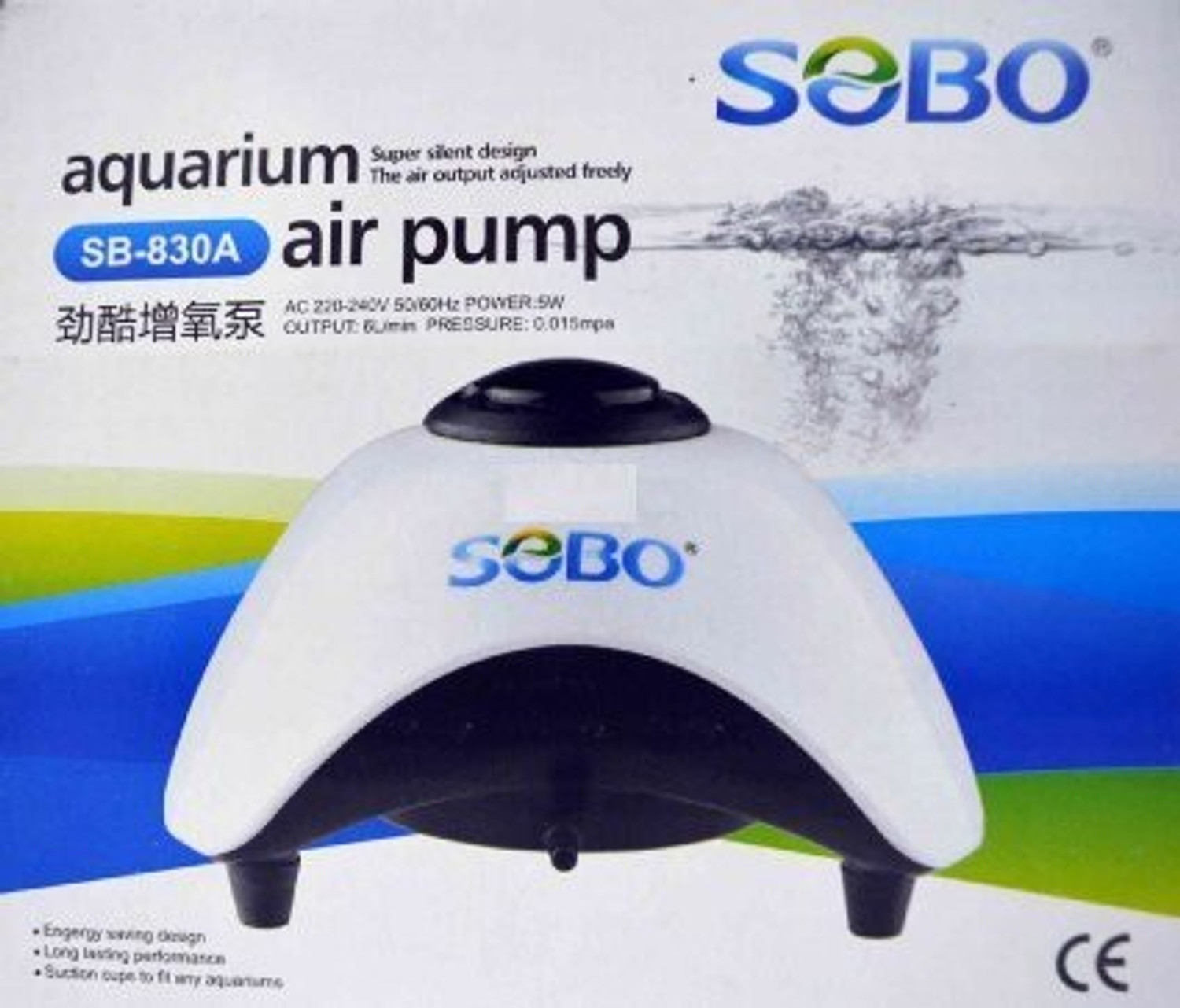 Image of SOBO Aquarium Air Pump SB-830A | Super Silent Design | The Air Output Adjusted Freely Air Aquarium Pump