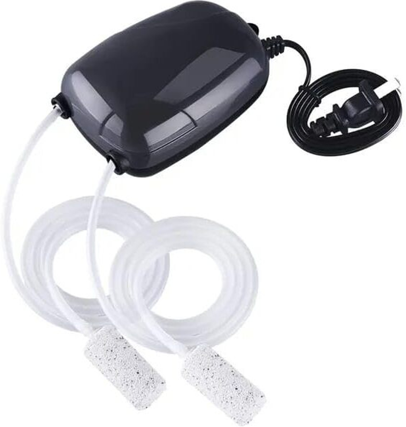 Image of Rizopets Super Silent Fish Tank Oxygen Pump with 2 Air Stones, Double Outlet, 4.2 L /Min Air Aquarium Pump