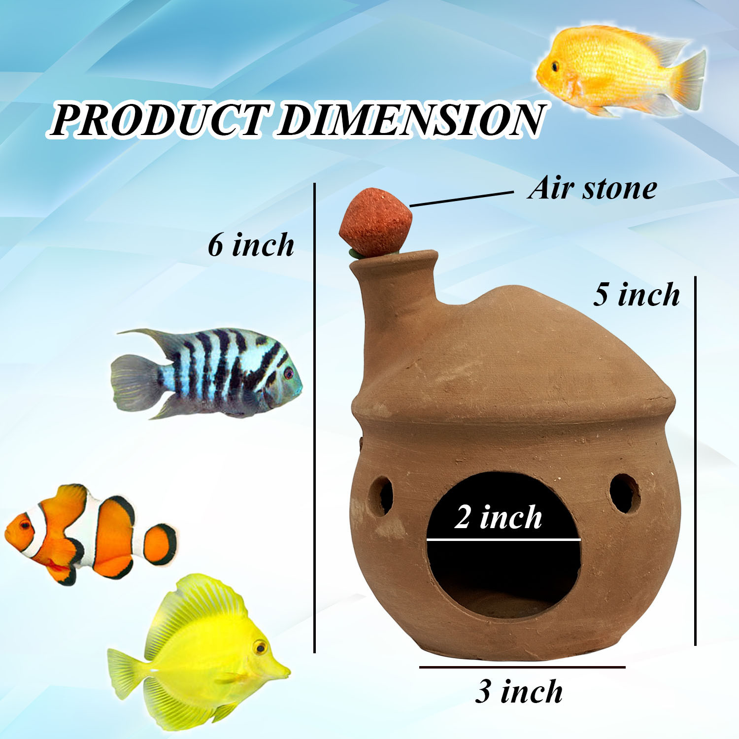 Image of Jainsons Pet Products Mushroom House Ornament and Igloo House Ornament Fish Tank Landscape Decoration Shale Unplanted Substrate