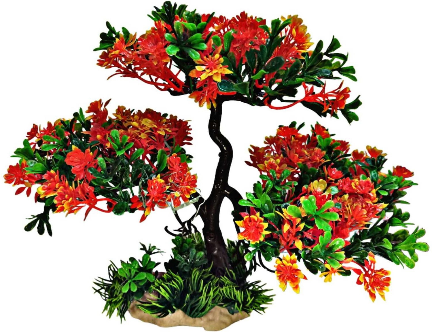 Image of SAKET Artificial Plastic Bonsai Plant Fish Tank Tree Decoration(28*23*10) River Rock Unplanted Substrate (Multicolor, 0.2 kg)
