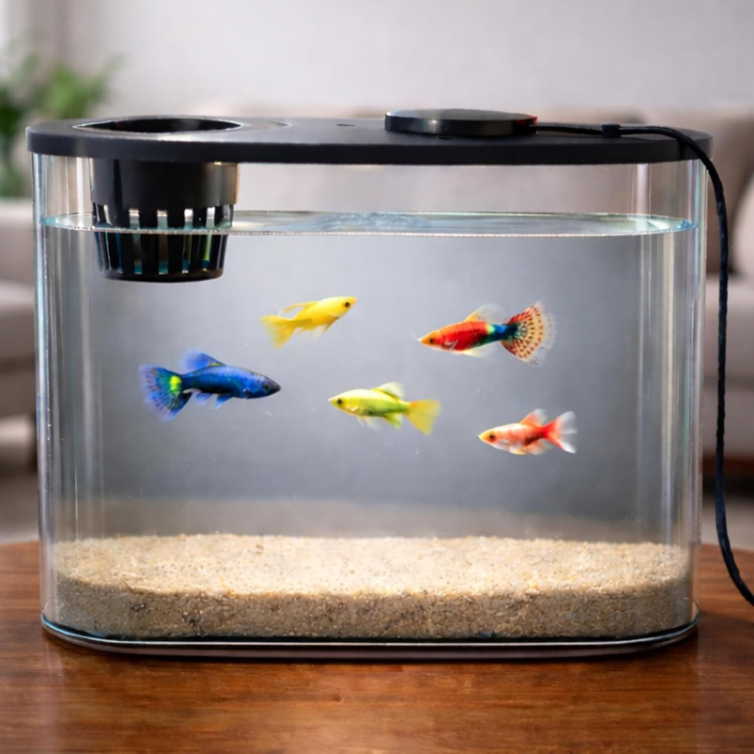 Image of FinyPetz PS-30L Acrylic Aquarium Tank 10L with LED Light & Plant Holder for Betta Rectangle Aquarium Tank