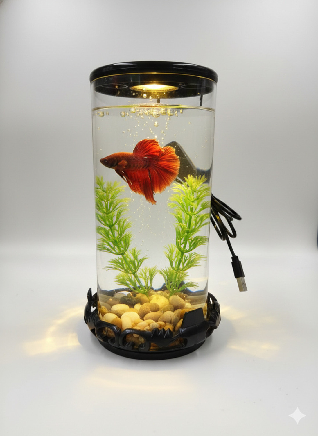 Image of Petscope BETTA FISH TANK - DeskTop Aquarium(Multi Color LED USB Light) Rectangle Aquarium Tank