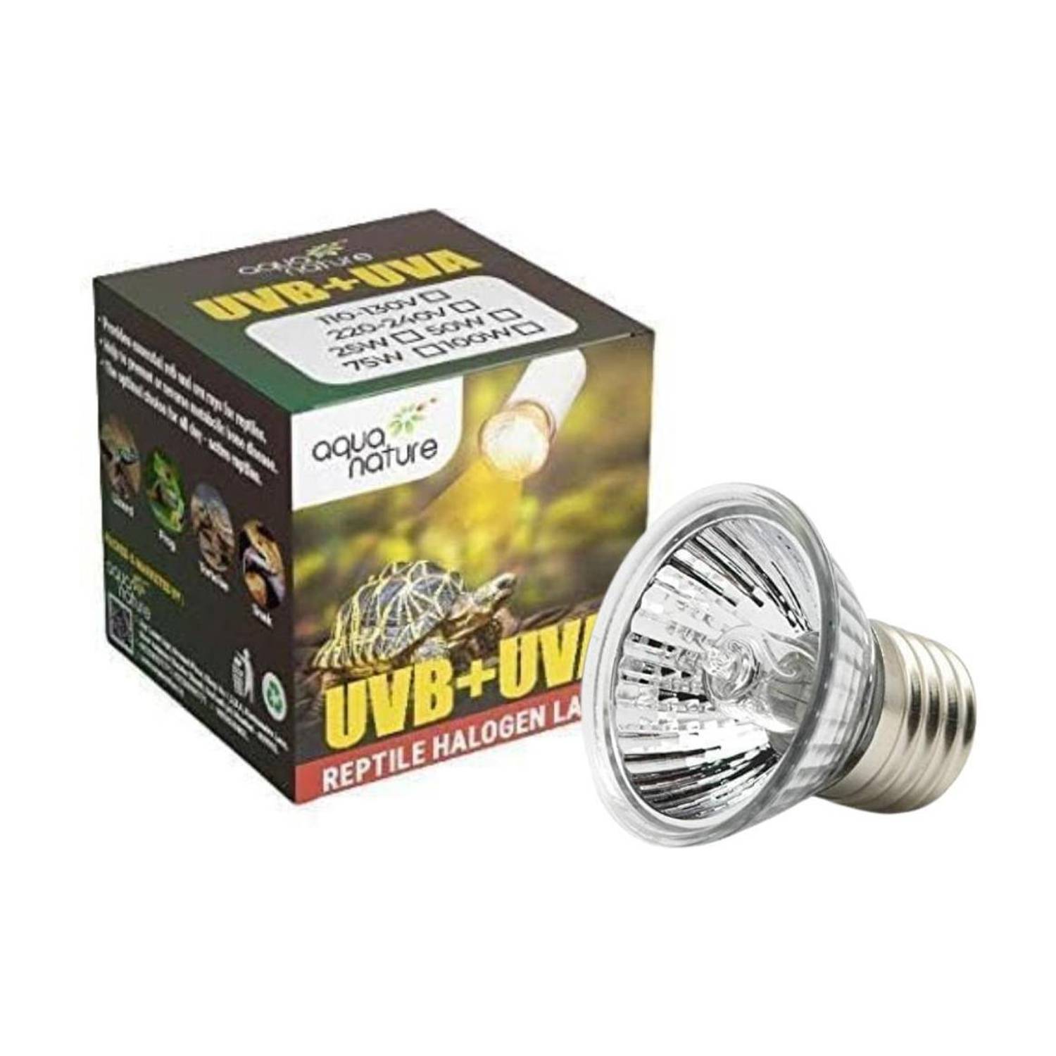 Aquanature Turtle UVA UVB Heat Lamp (Basking Heat Bulb for Tortoise & Terrarium) 50W Aquarium Tool