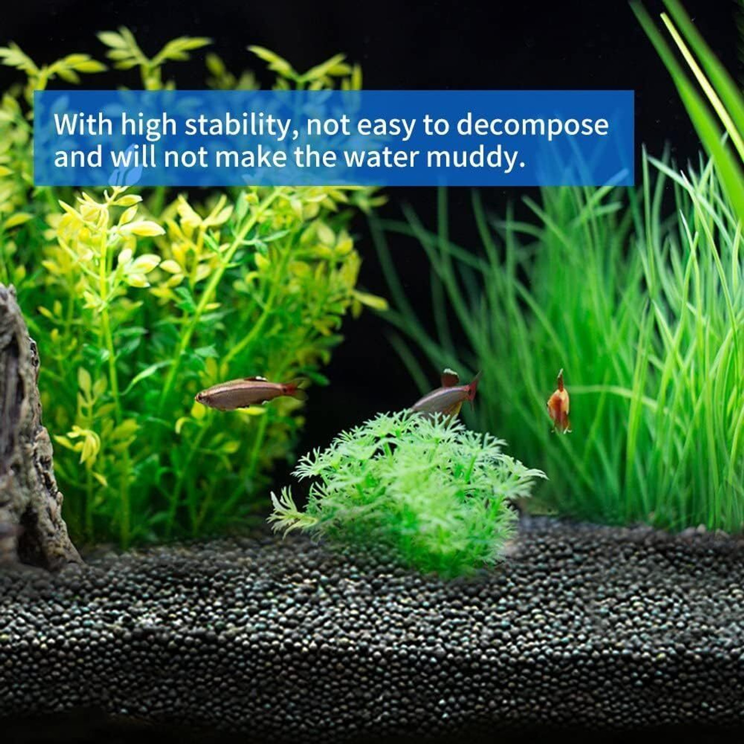 Image of VAYINATO 2kg Aquarium Black Soil Substrate Gravel Sand for Planted Aquarium Aquarium Tool