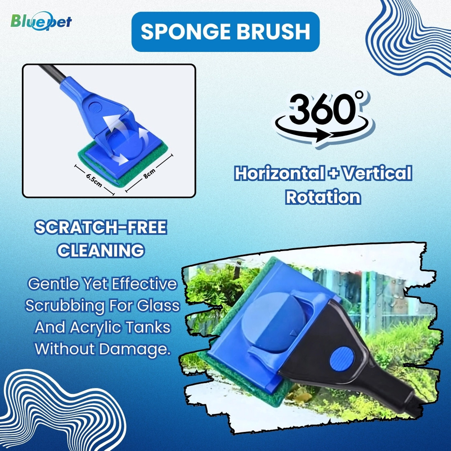 Image of Bluepet 5-in-1 Fish Tank Cleaning Kit for Aquarium Maintenance Aquarium Tool