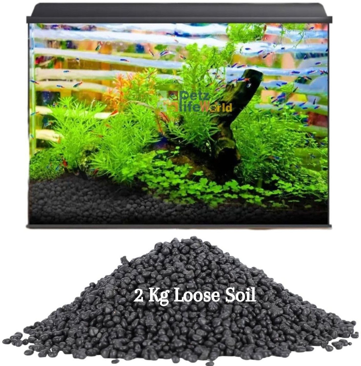 Image of VAYINATO 2kg Aquarium Black Soil Substrate Gravel Sand for Planted Aquarium Aquarium Tool
