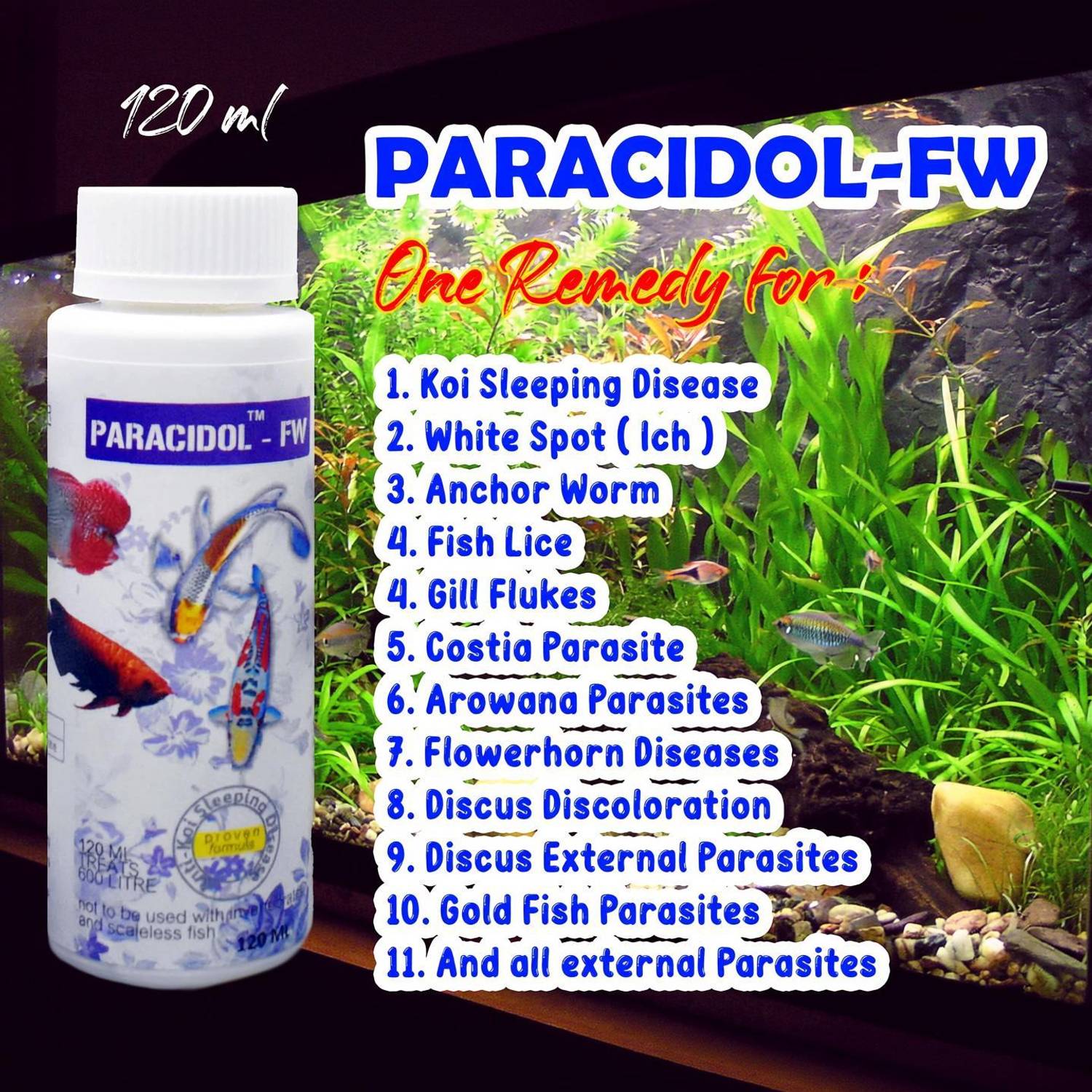 AQUATIC REMEDIES Paracidol FW 120ml Aquatic Plant Fertilizer