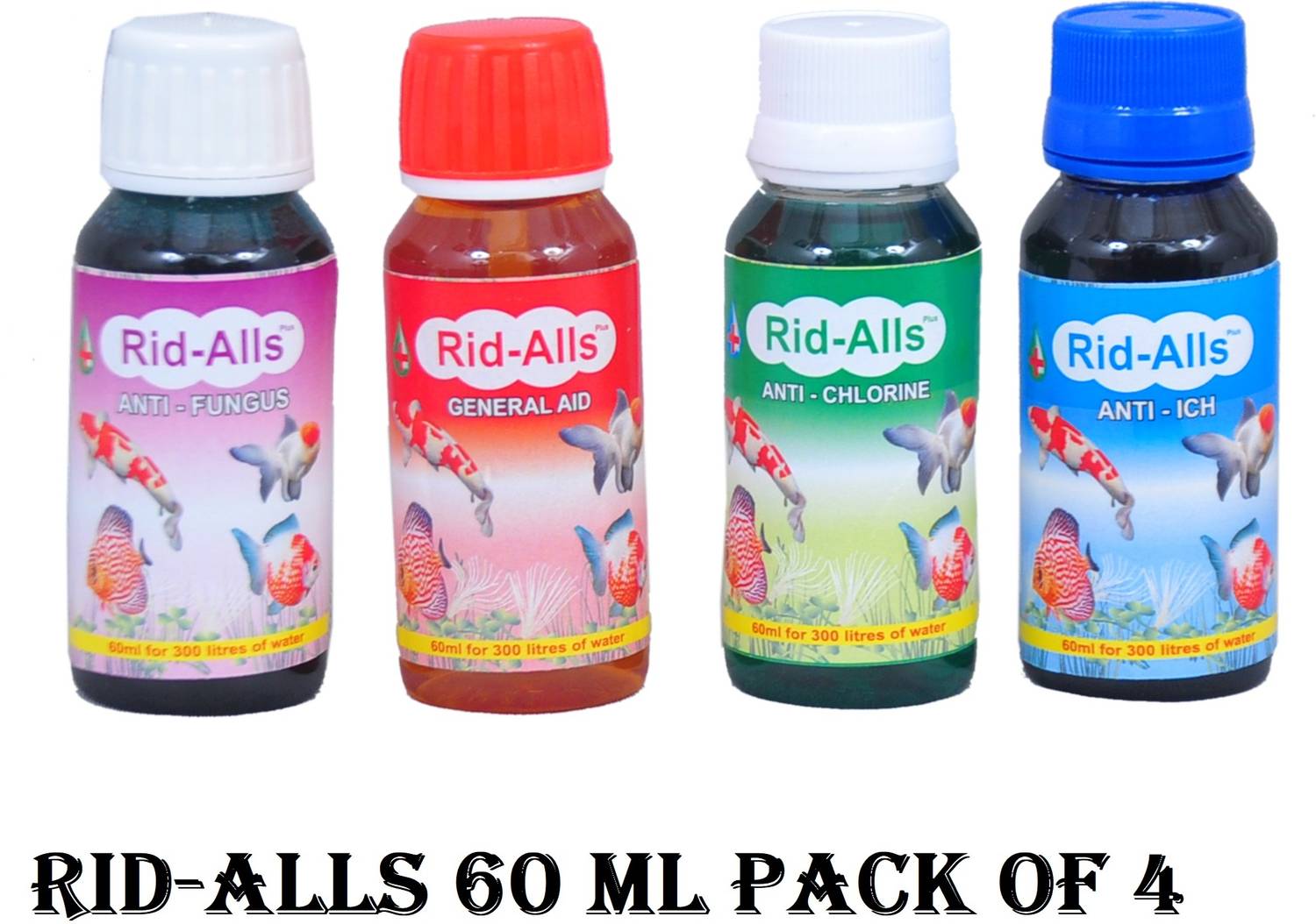 ALLYAQUA ANTI ICH CHLORINE GENERAL AID FUNGYS (60 ml each ) Aquatic Plant Fertilizer