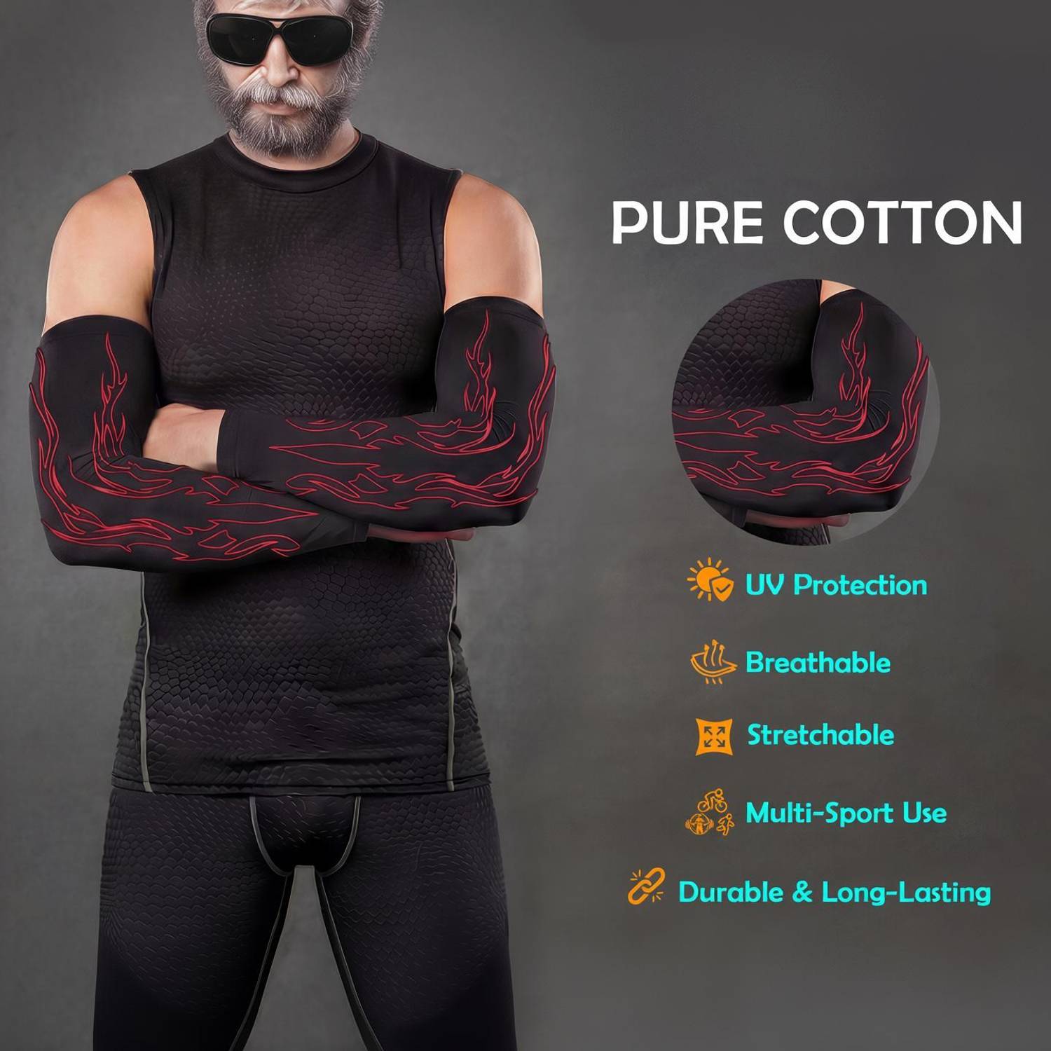 BEING WANTED Cotton Arm Sleeve For Men & Women