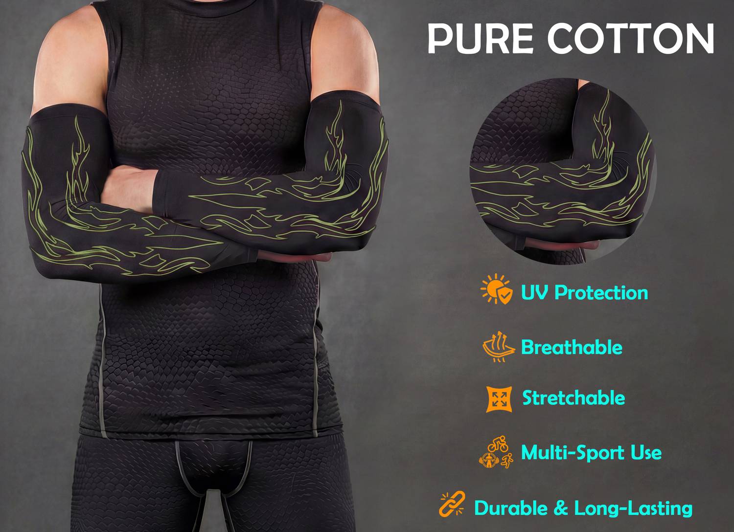 BEING WANTED Cotton Arm Sleeve For Men & Women