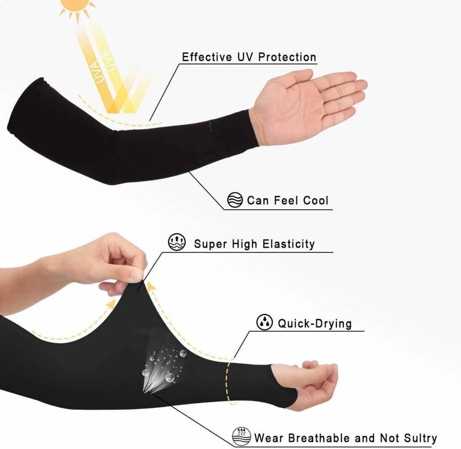 AUTOSITE Nylon Arm Sleeve Black - Image 3