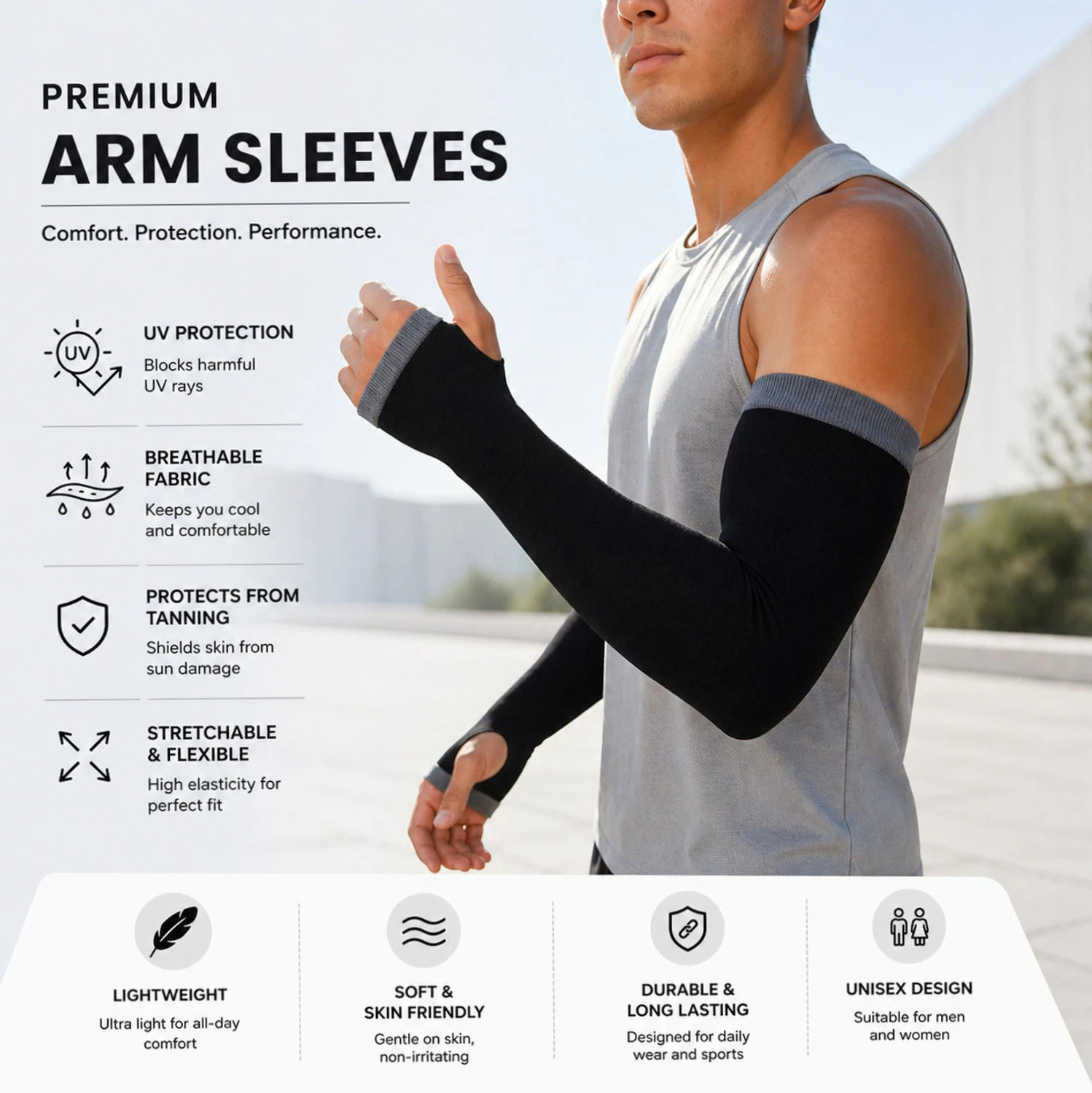 Image of SONASSSS Cotton Arm Sleeve For Men