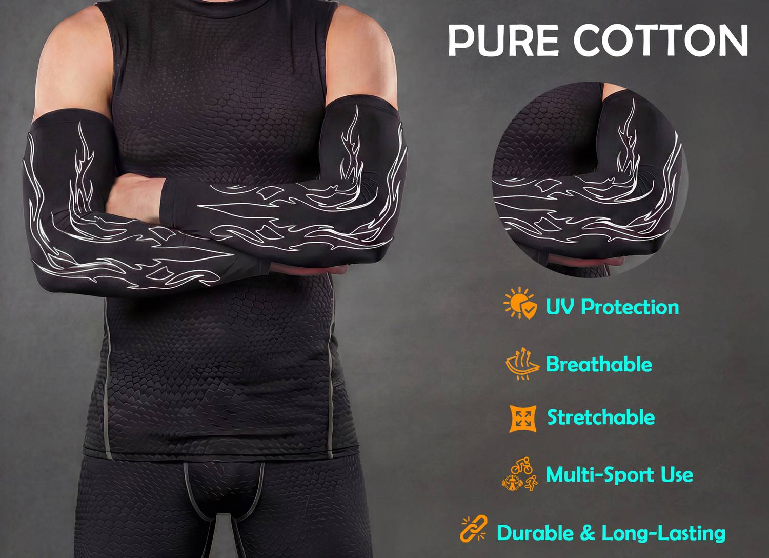 BEING WANTED Cotton Arm Sleeve For Men & Women