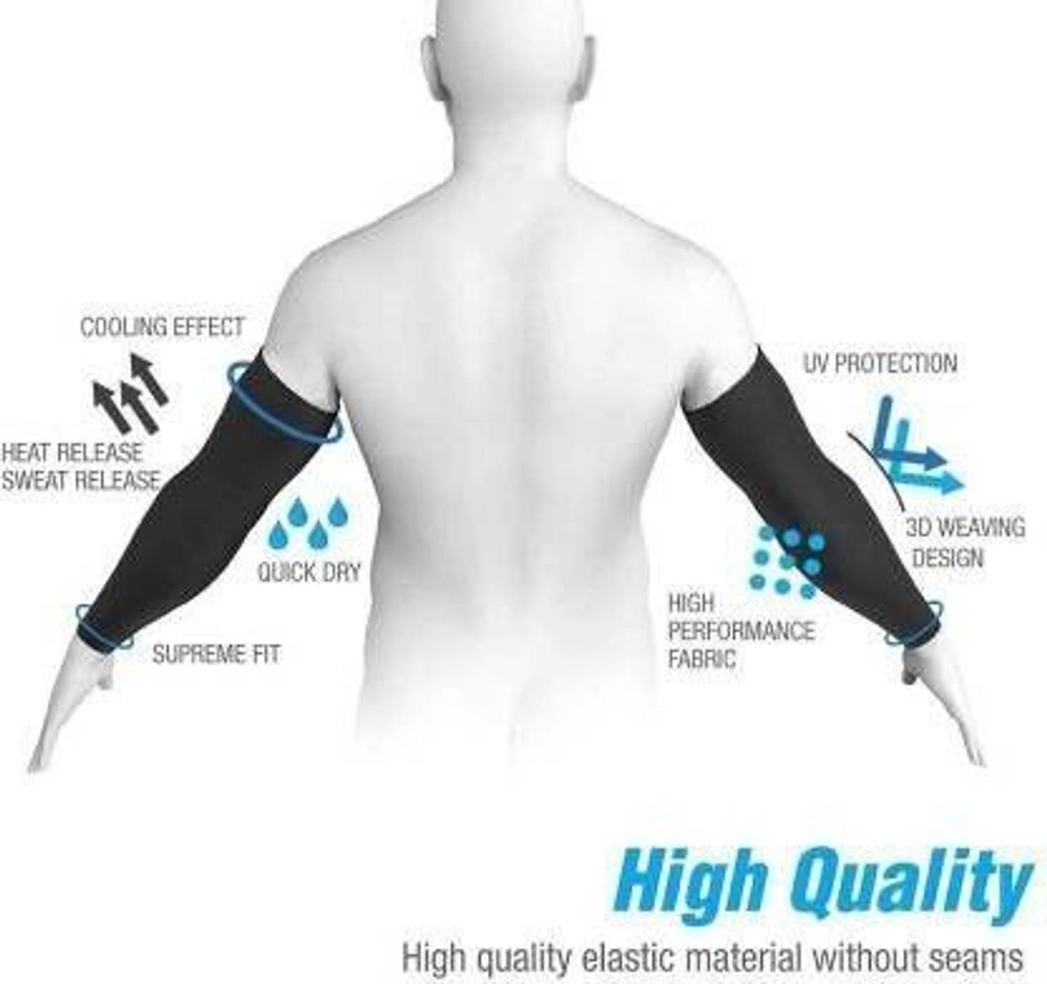 RAIMOHUB Nylon Arm Sleeve For Boys Black - Image 3
