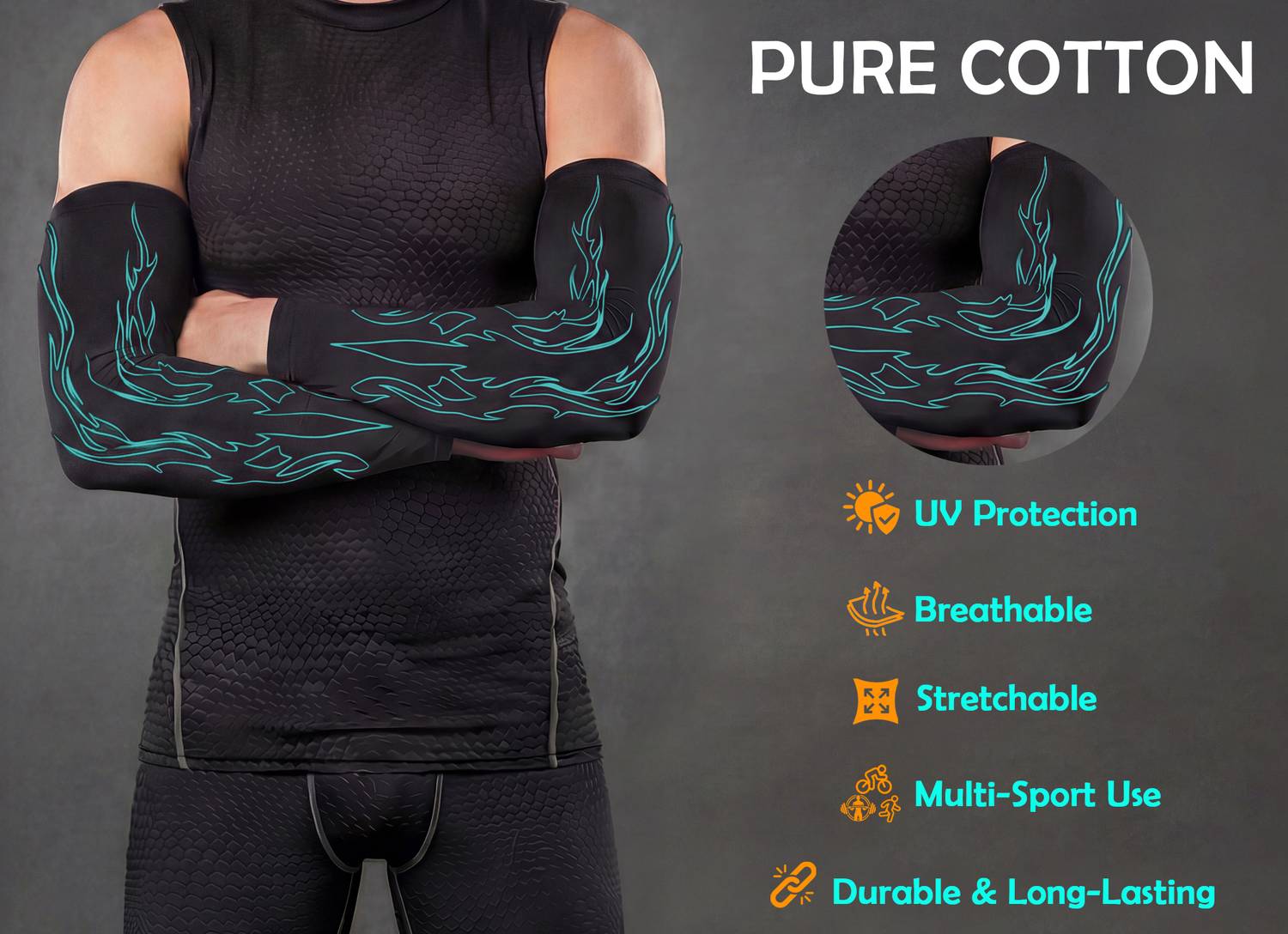 BEING WANTED Cotton Arm Sleeve For Men & Women