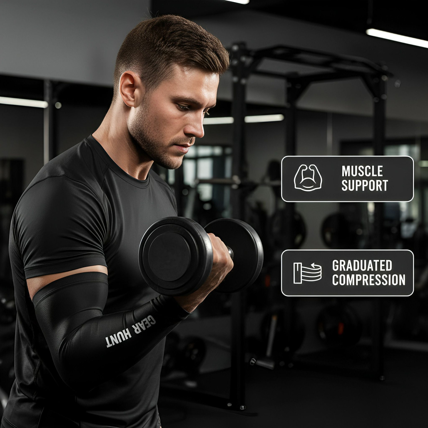 Image of GEAR HUNT Cotton, Nylon Arm Sleeve For Men & Women