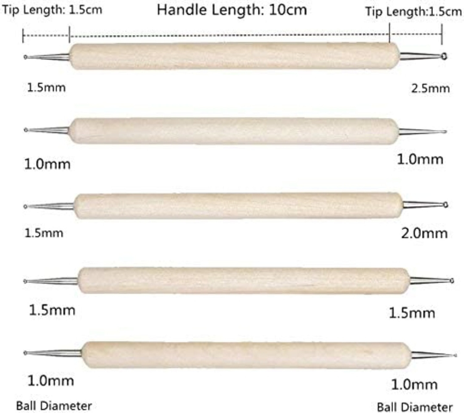 Image of Pehrovin Clay tools (set of 7) + Dotting tools (5) +5 Packets of Mouldit(50 gms each) Art Clay