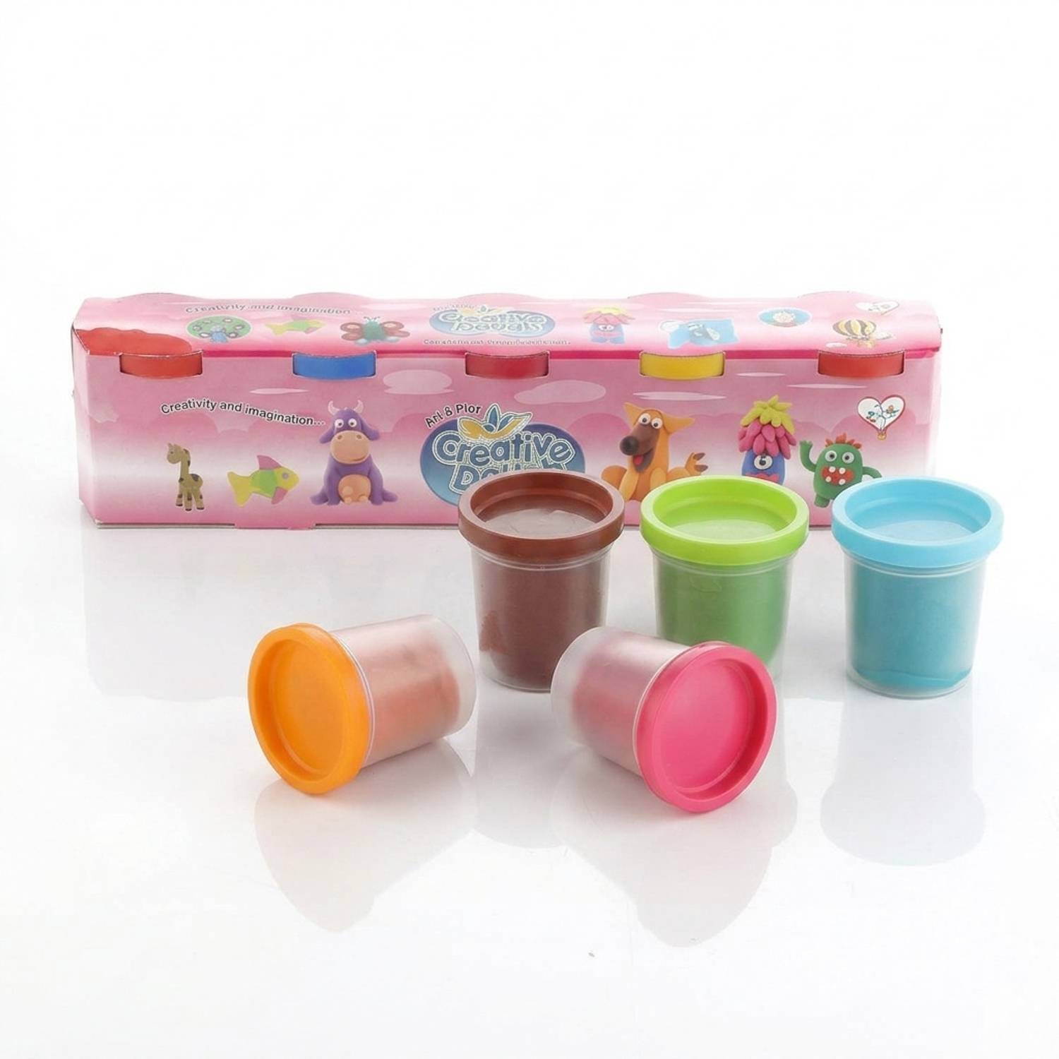 333MART Clay Dough Creation, 50 gm Clay Dough with 5 Colorful Clay & Non-Toxic Art Clay