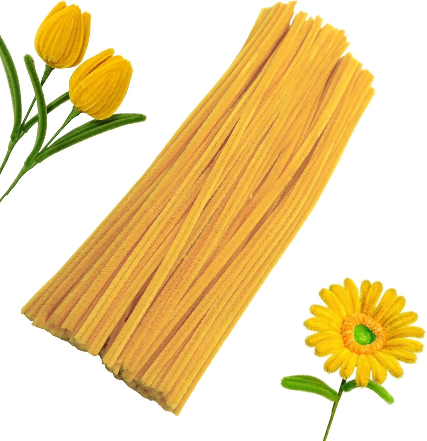 Image of SHOPIVAAN 8mm Multicolor Pipe Cleaners for DIY Craft, Fuzzy Wire for Flower (approx. 100)
