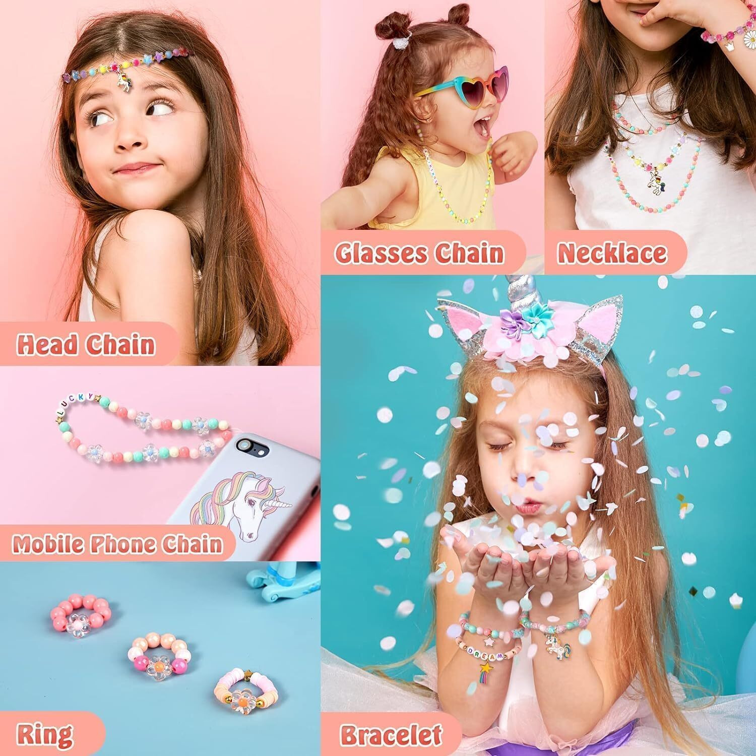Image of BIGMOTHERS Bracelet Making Set, Clay Beads Kit, Macaron Color Beads for Bracelet for Kids