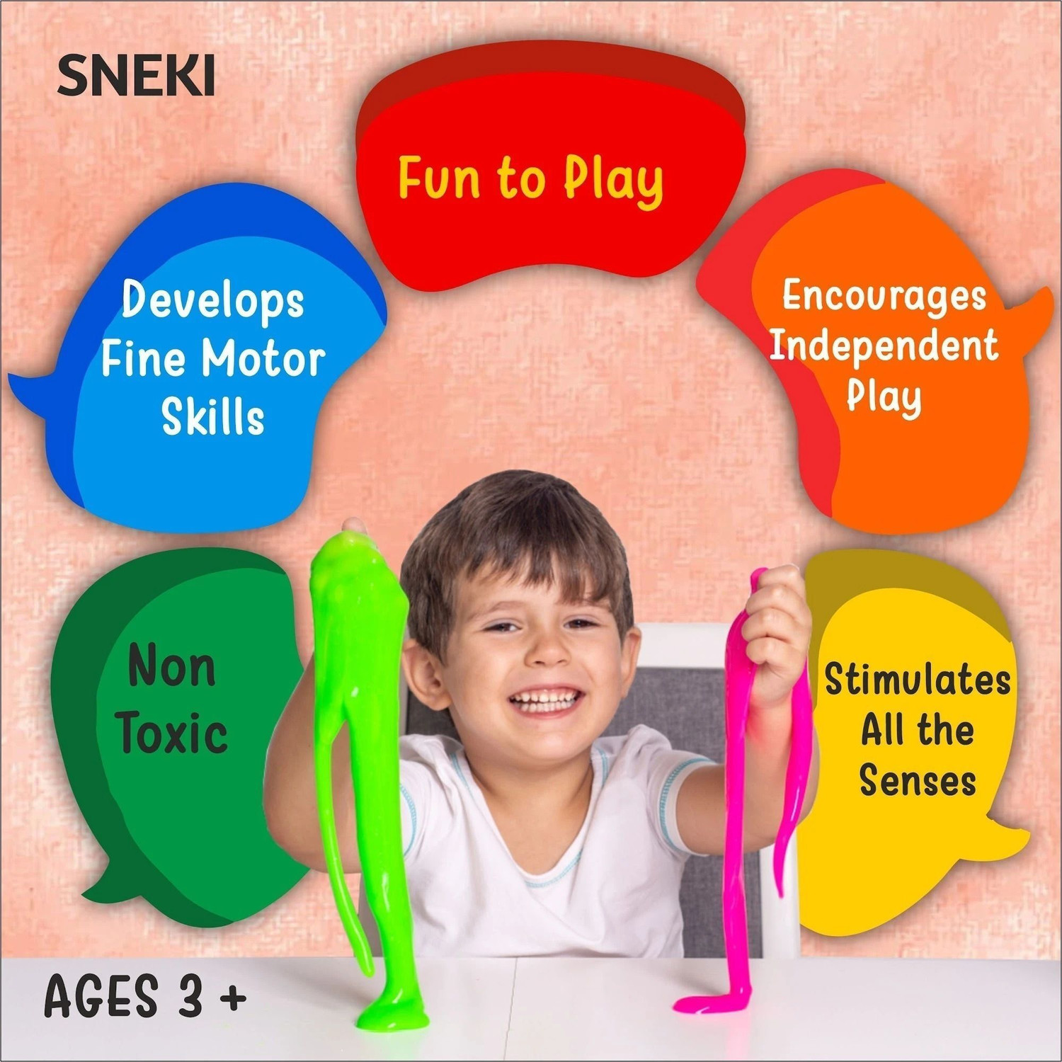 Image of sneki (Pack Of 6) DIY Multicolor Scented Magical Slimy Slime Gel Jelly Set Kit Air Dry Magic Crystal Clay Putty Toy Kit for Girls Boys kids Slime