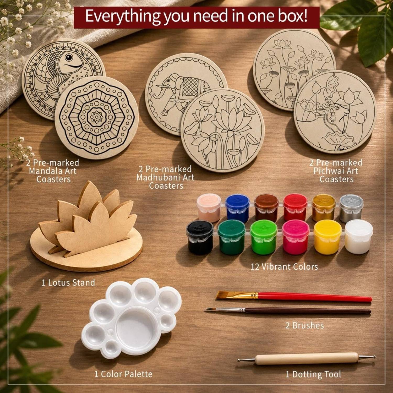 MINDPILOT 3 in 1 Indian Painting Coaster Kit - Image 2