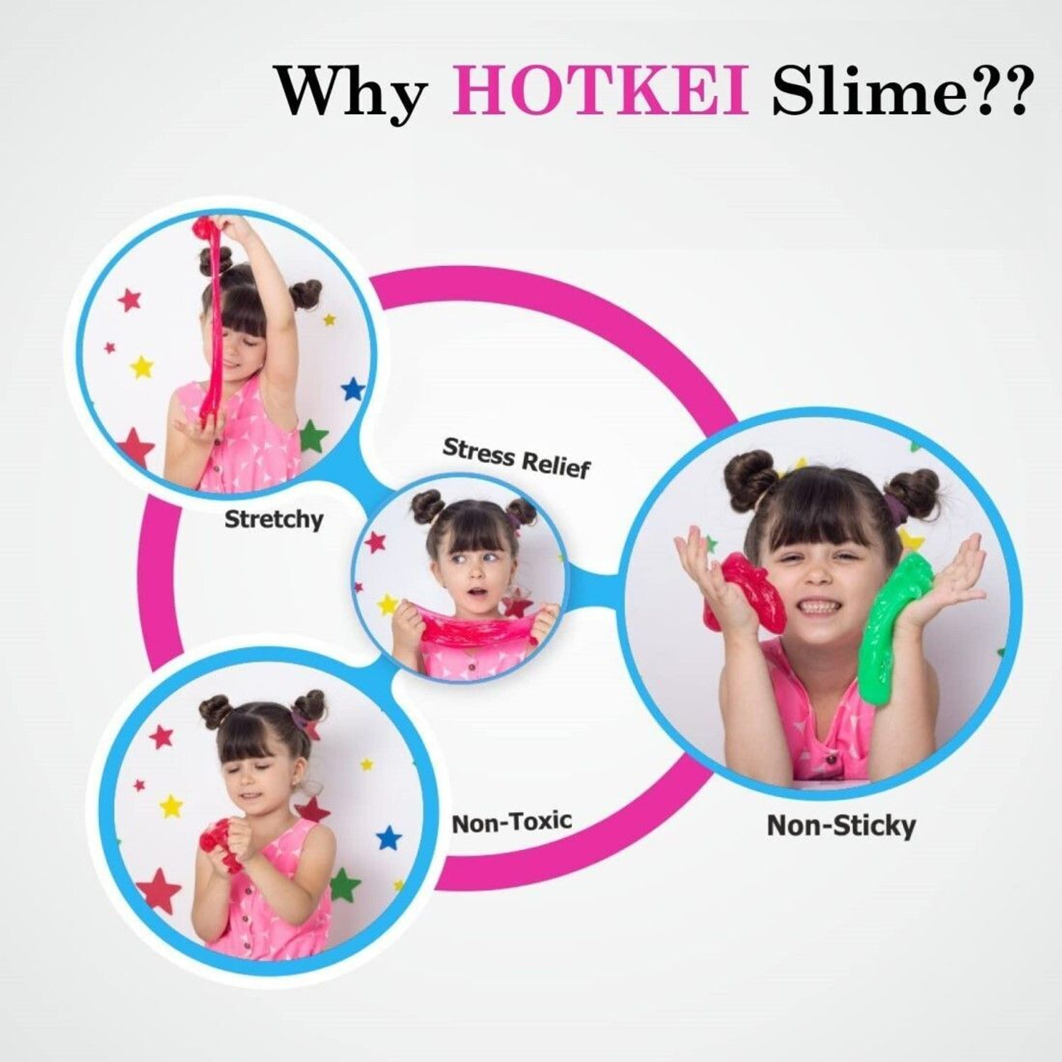 Image of HOTKEI (Neon 1kg) Pink Fruit Scented DIY Magic Slime Clay Jelly kit Toys for Kids