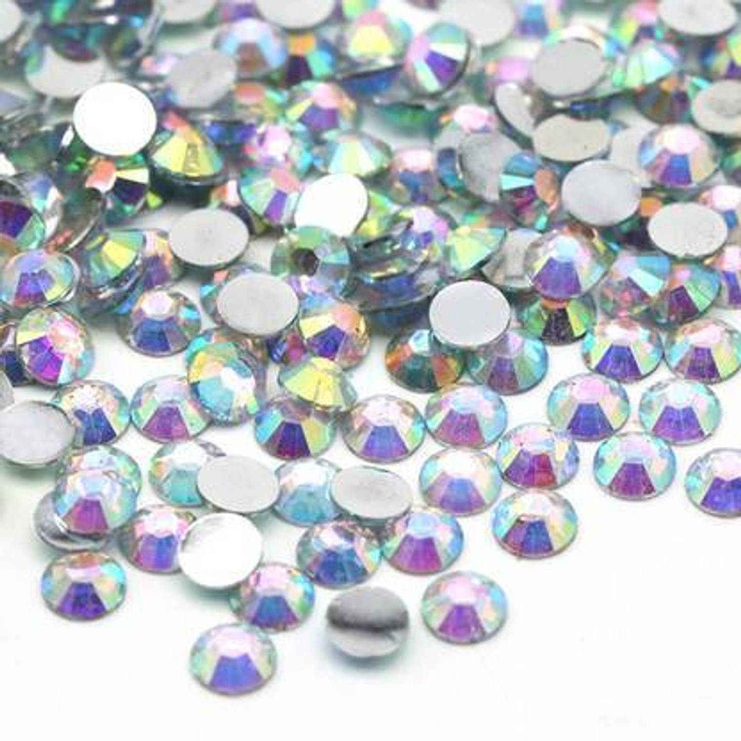 AAASAH 4MM Round Shape Rainbow Crystal Kundans Beads 500 Pcs for Art & Craft Embroidery