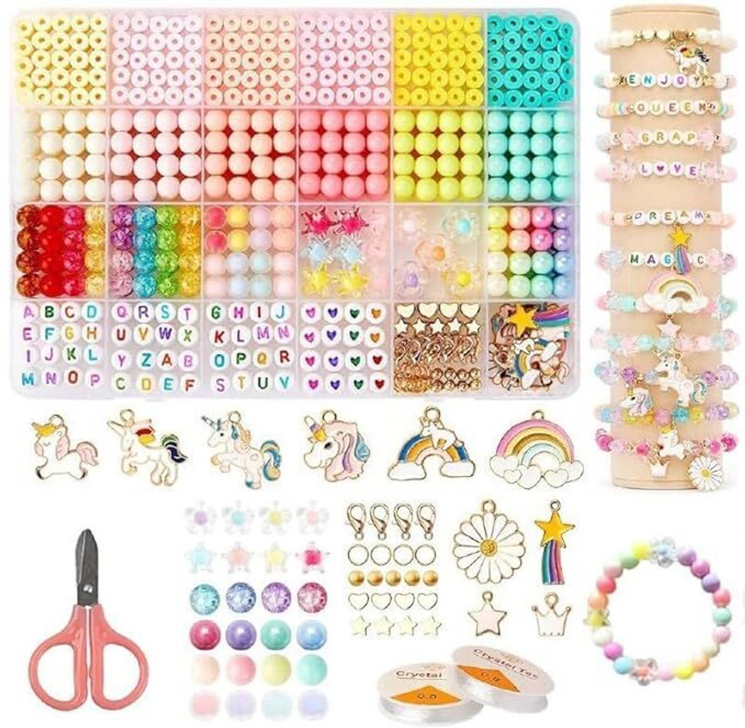 Dulzod Clay Beads Bracelet Making Kit for Kids