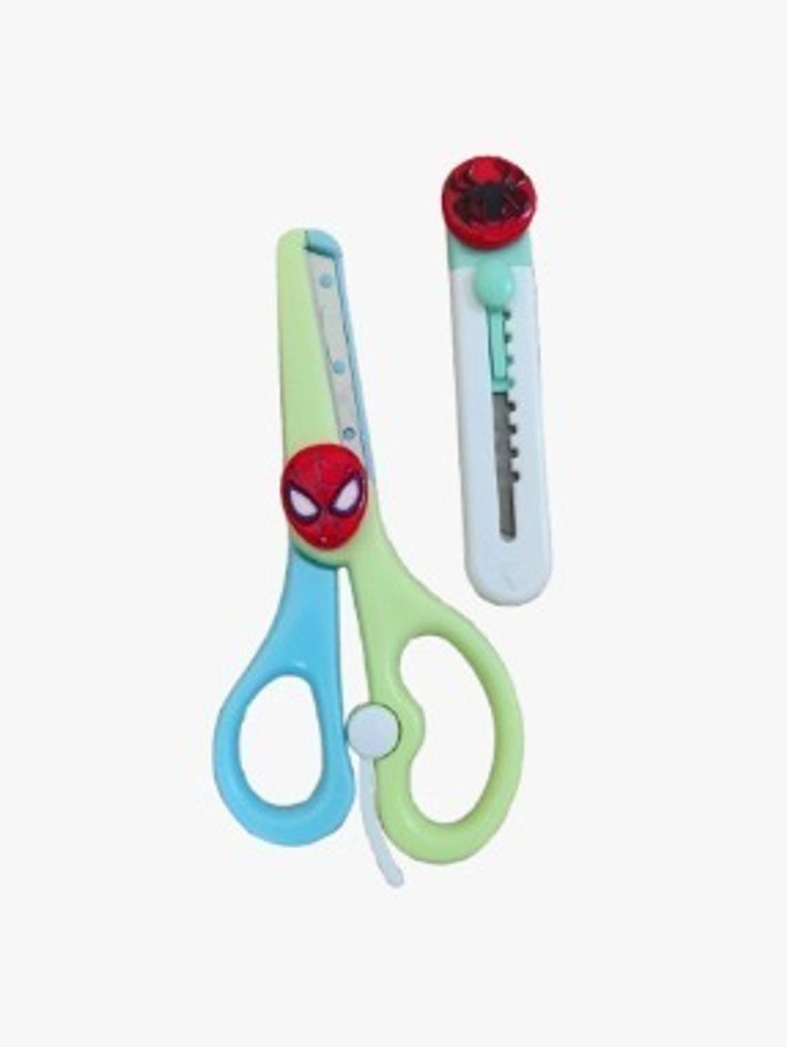 CherryBox Spider Hero Kids Safety Scissors with Protective Cover for School & Craft Use