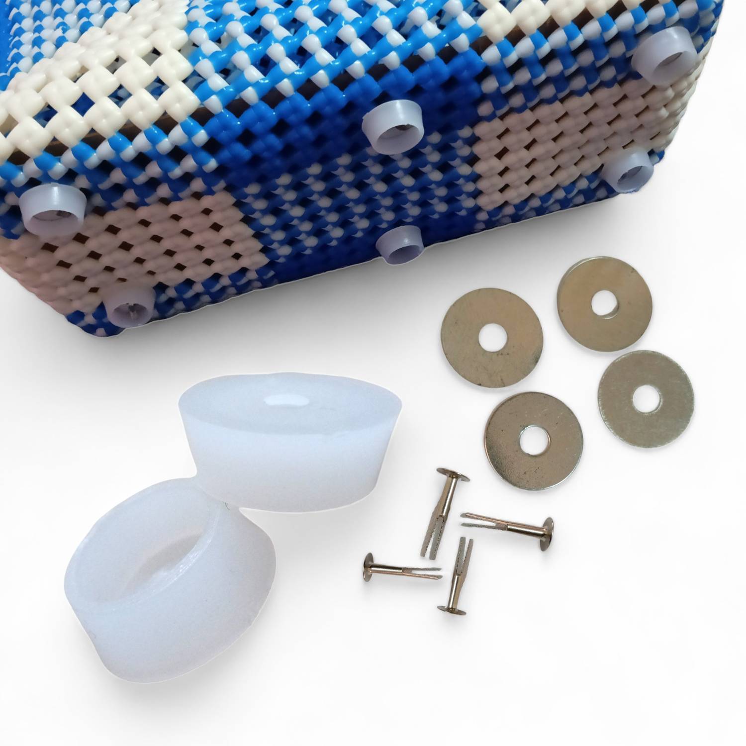 ADW CRAFT'S Plastic Wire Bag Making Button(12 Bush/24 Washer/12 Split rivet(Set of 2 Bag)