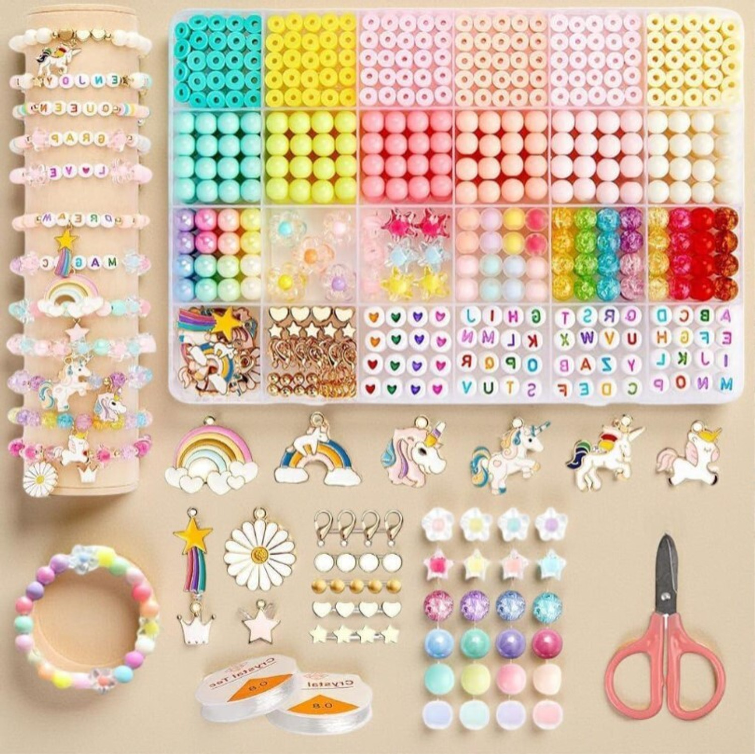 Image of DEAROW Bracelet Making Kit for Girls | DIY Jewellery Bead Set for Kids