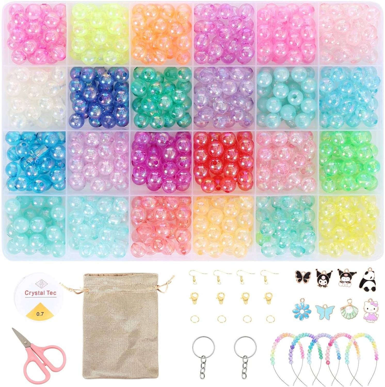 ambitieux D.I.Y rainbow beads jewellery Making Kit for Kids & Girls 4-in-1 Beads Craft Kit