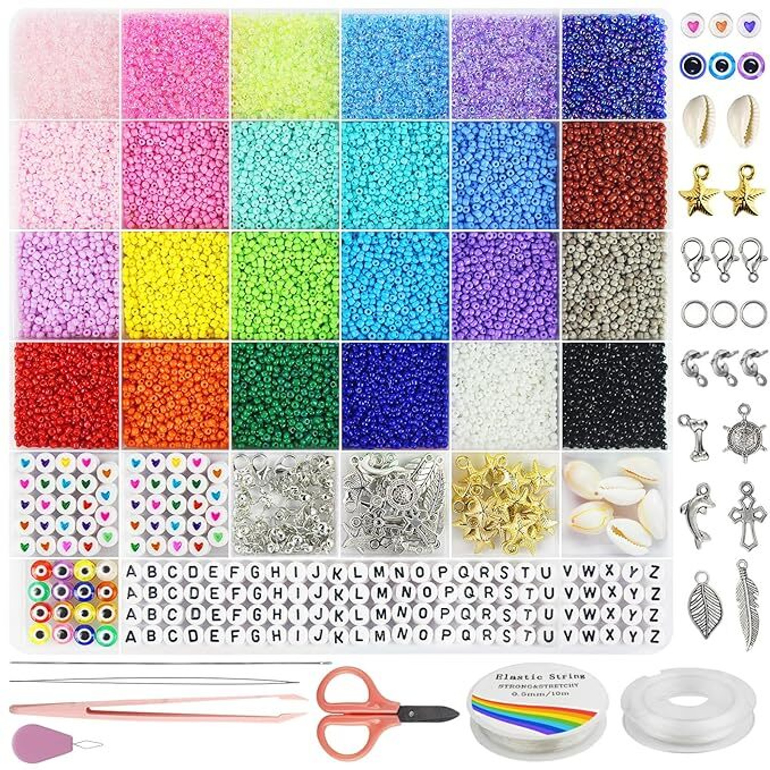 Image of FLEXIFIND 17000pcs 2mm Glass Seed Beads for Jewelry Making Kit