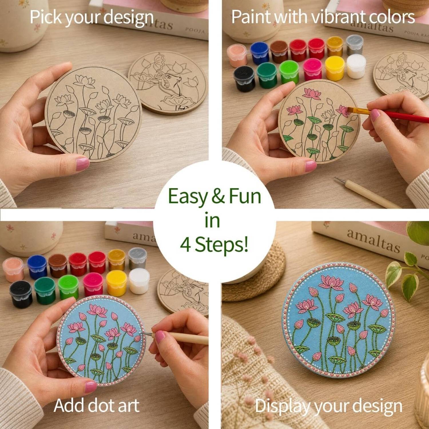 MINDPILOT 3 in 1 Indian Painting Coaster Kit - Image 4