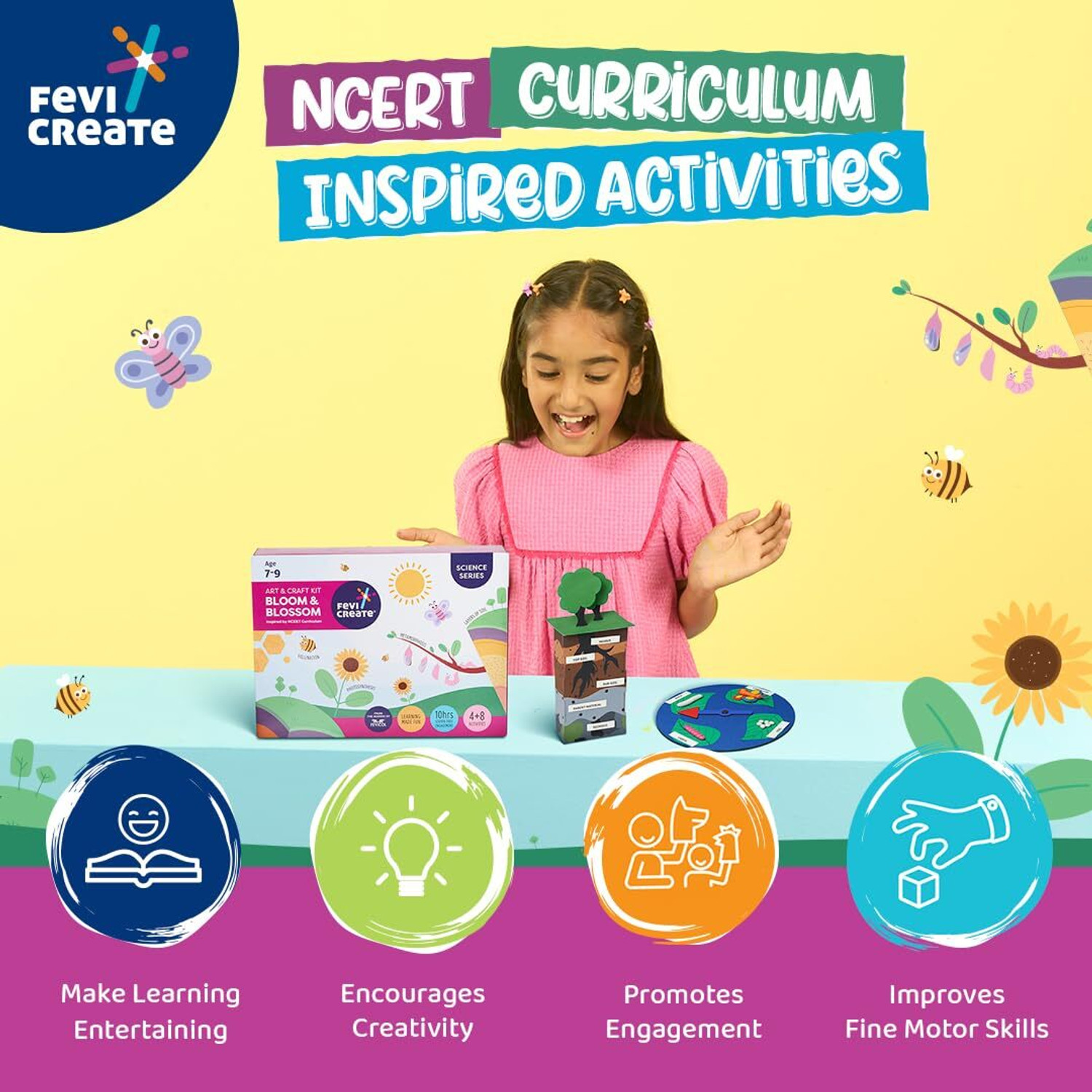 Image of Fevicreate Science DIY Kit-Bloom & Blossom|Ages 7-9 |Perfect Gift for Creativity & Learning