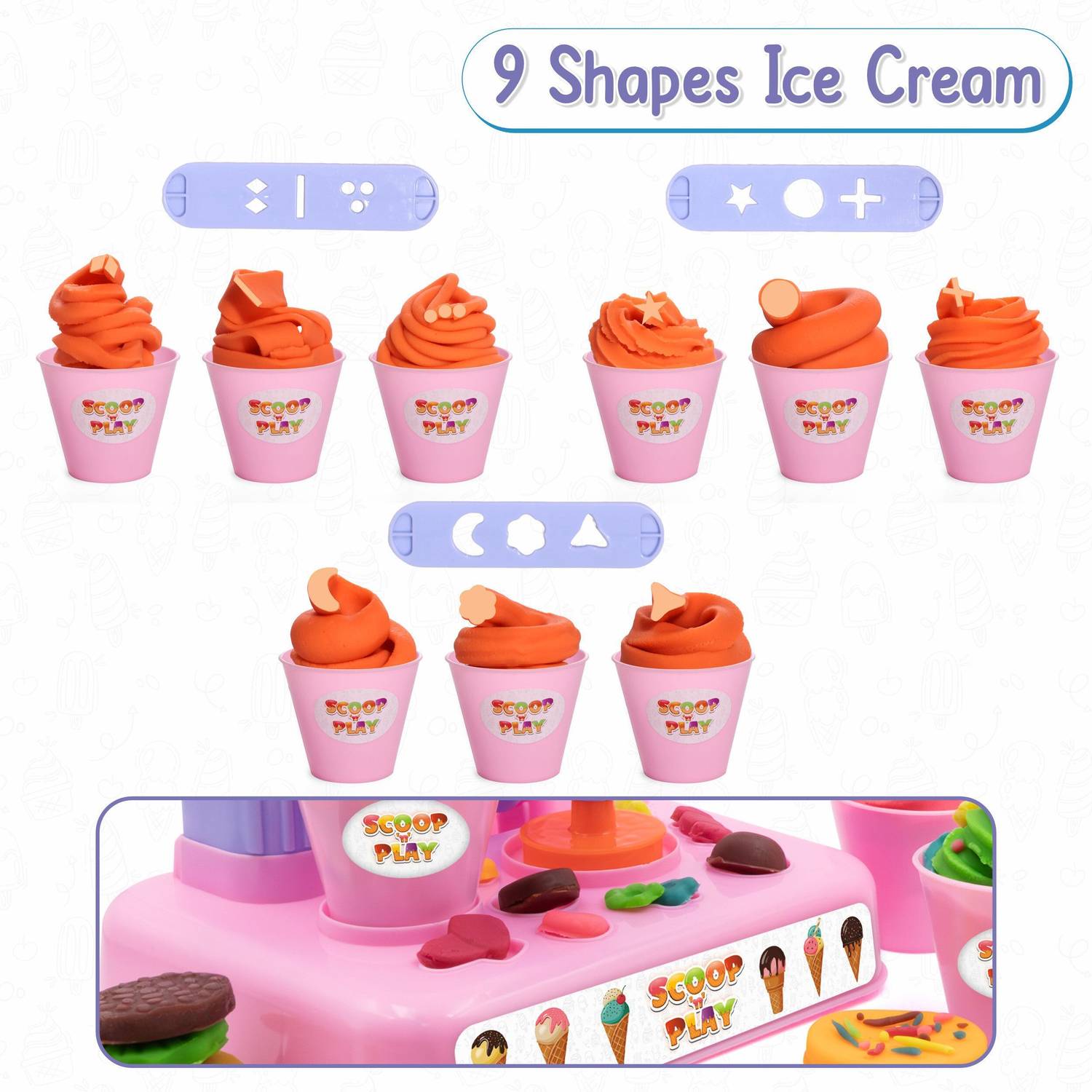 CHANAK Play Dough IceCream Maker Set 6 Tubes - Image 5