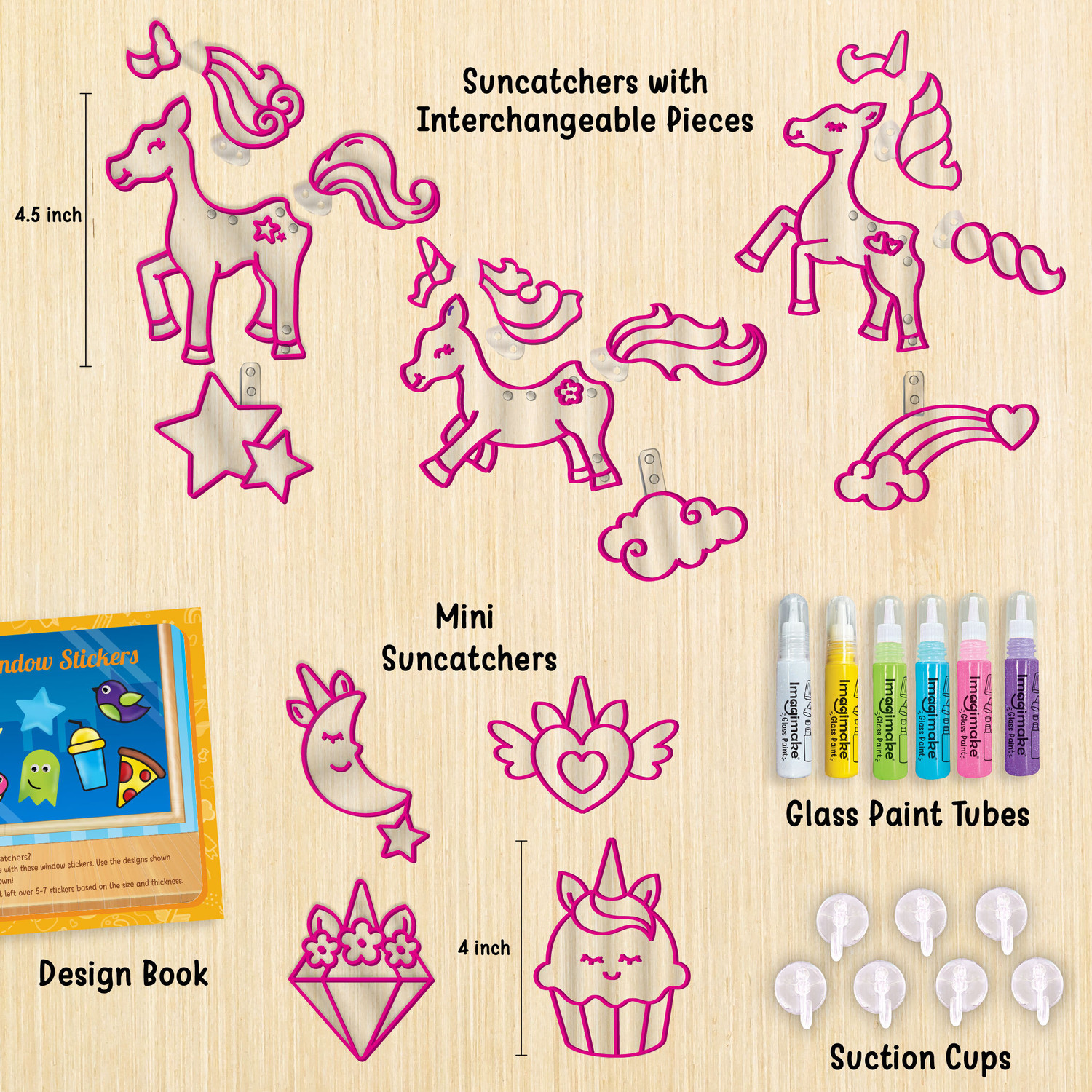 Image of Imagimake Window Art Unicorn | Glass Painting Kit