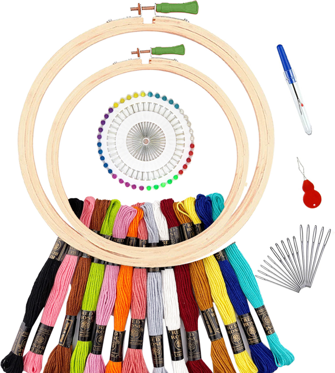 Image of Qroof Embroidery Materials Beginners Starter Kit A complete pack set