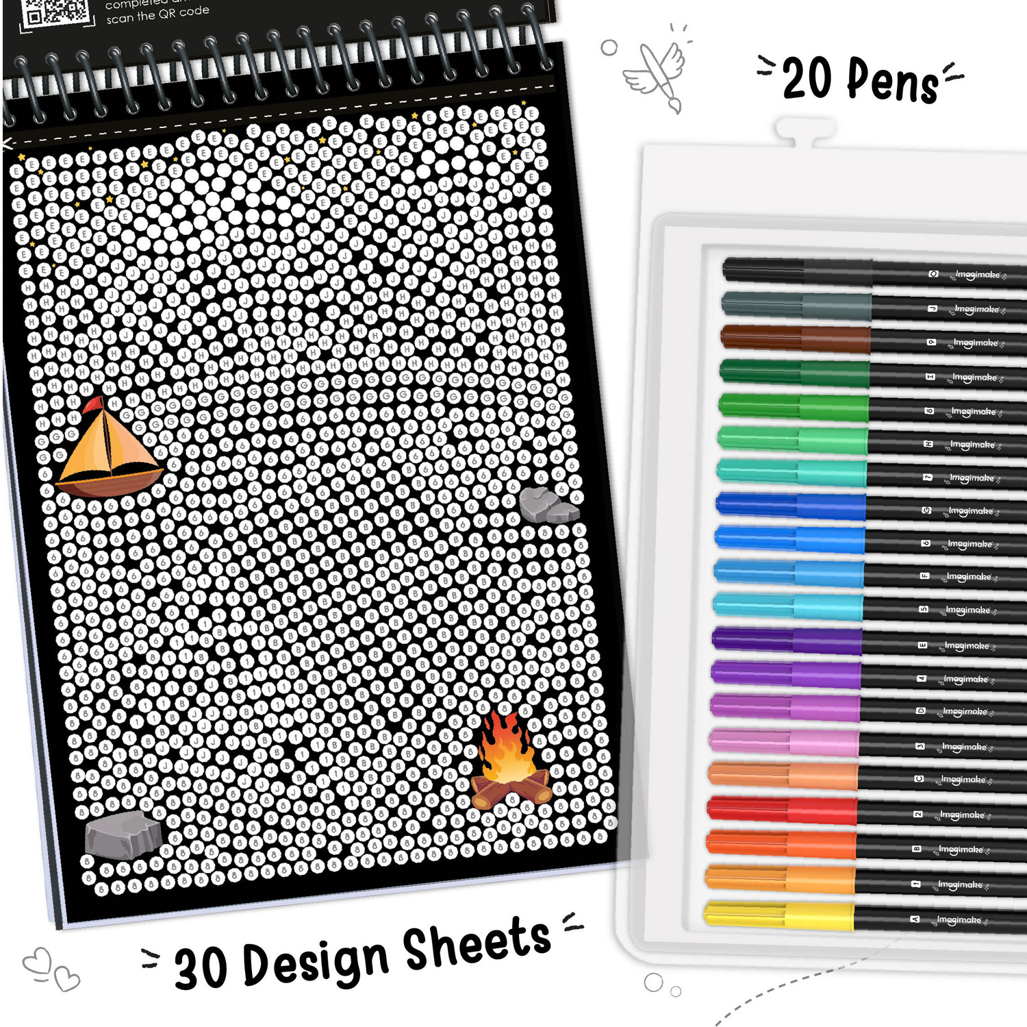 Image of Imagimake Mystery Mosaic Landscapes | Paint by Numbers Kit |Mess free Travel friendly Kit