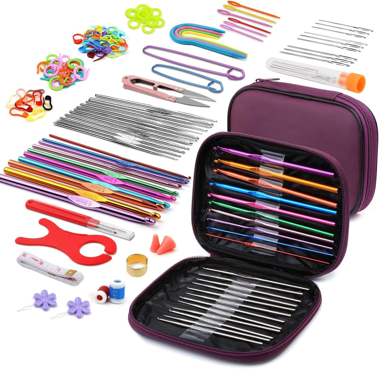 Image of Shivom 110 pcs Crochet Hook Set and Knitting Needles Set for Beginners and Experts