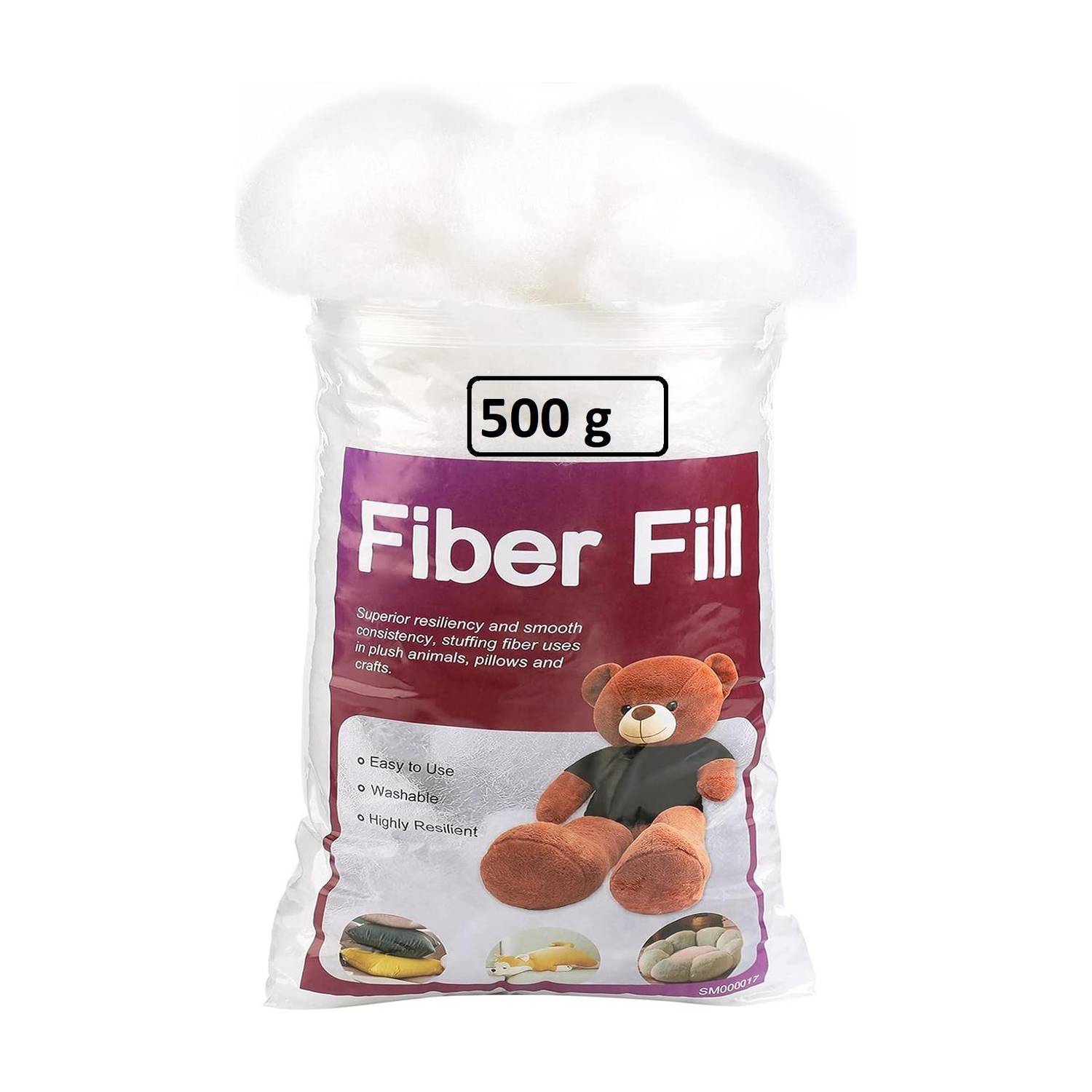 AJISH 500 Gram Polyester Fiber Filler for Re-Stuffing Pillows, Stuff Toys