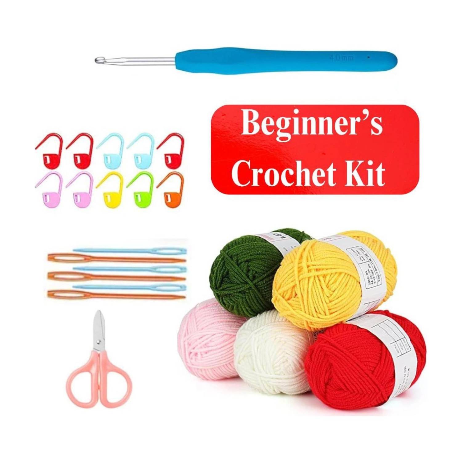 BJIK Crochet Kits for Beginners with Yarn , Crochet Hooks Supplies