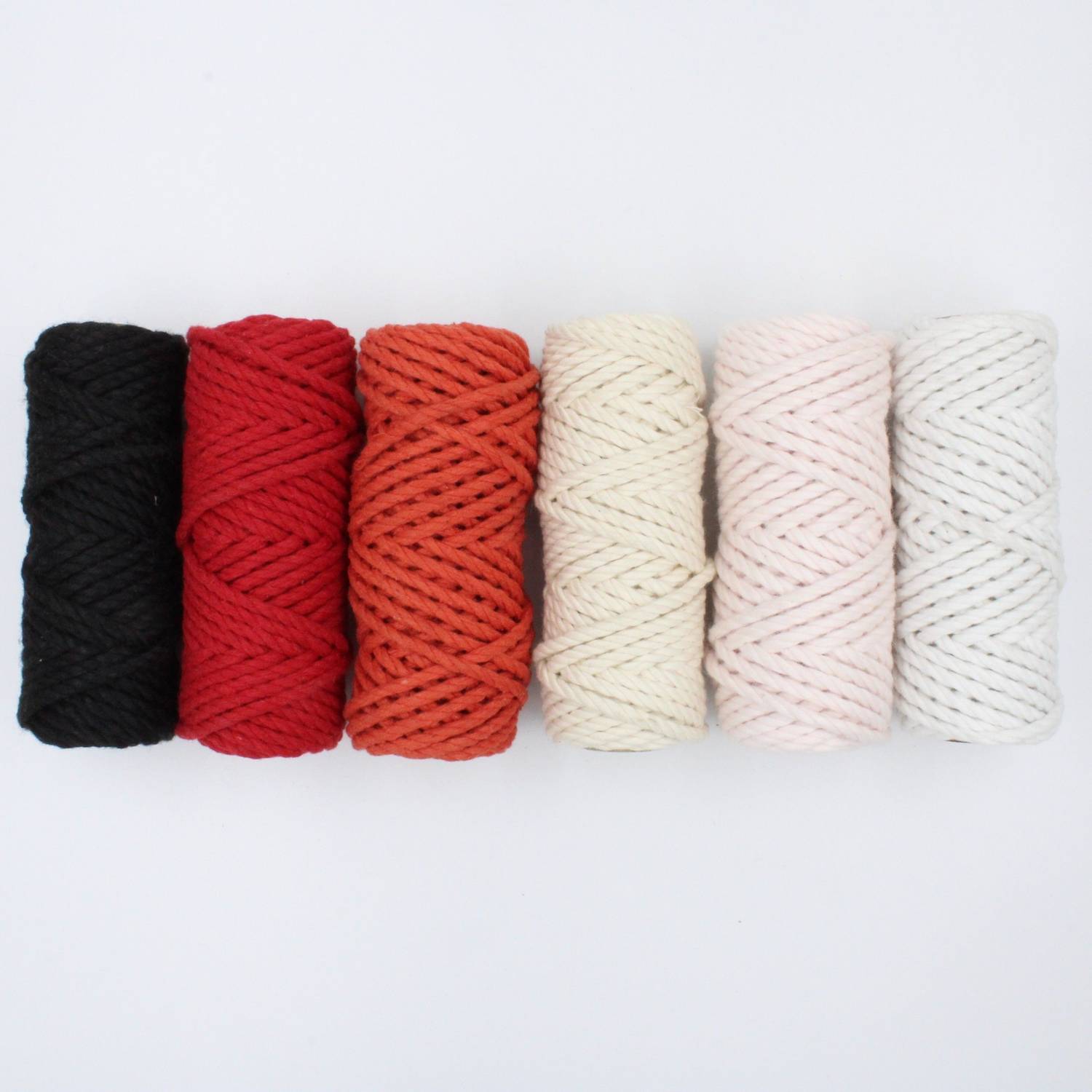 Bobbiny 3ply Twisted Macrame Cotton Cord /Thread Each Color (10 Mtr,4mm )Combo Dori